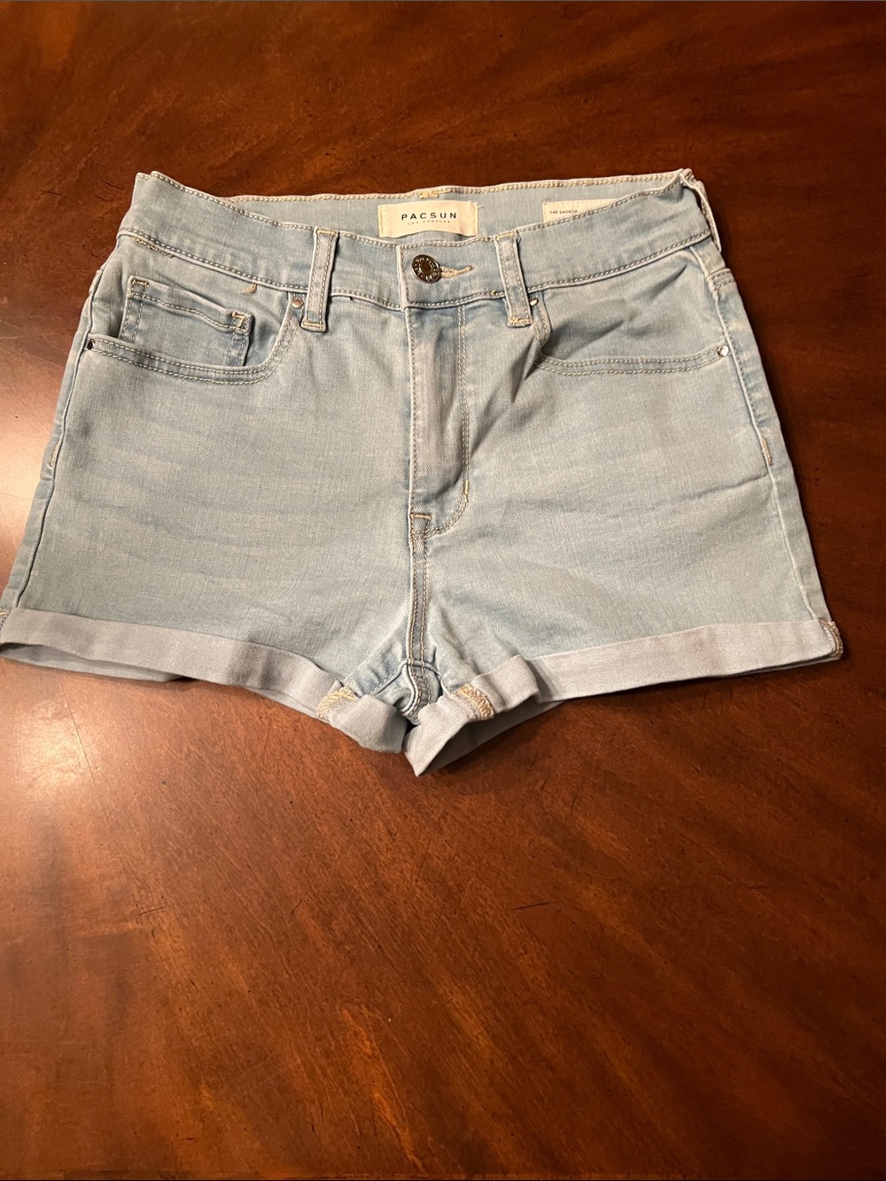 PacSun Light Wash Denim Roll Cuff Women’s Shorts